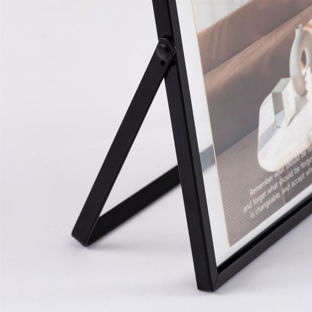 5x7 Floating Picture Frame, Real Glass Cover, Black, 1-Pack