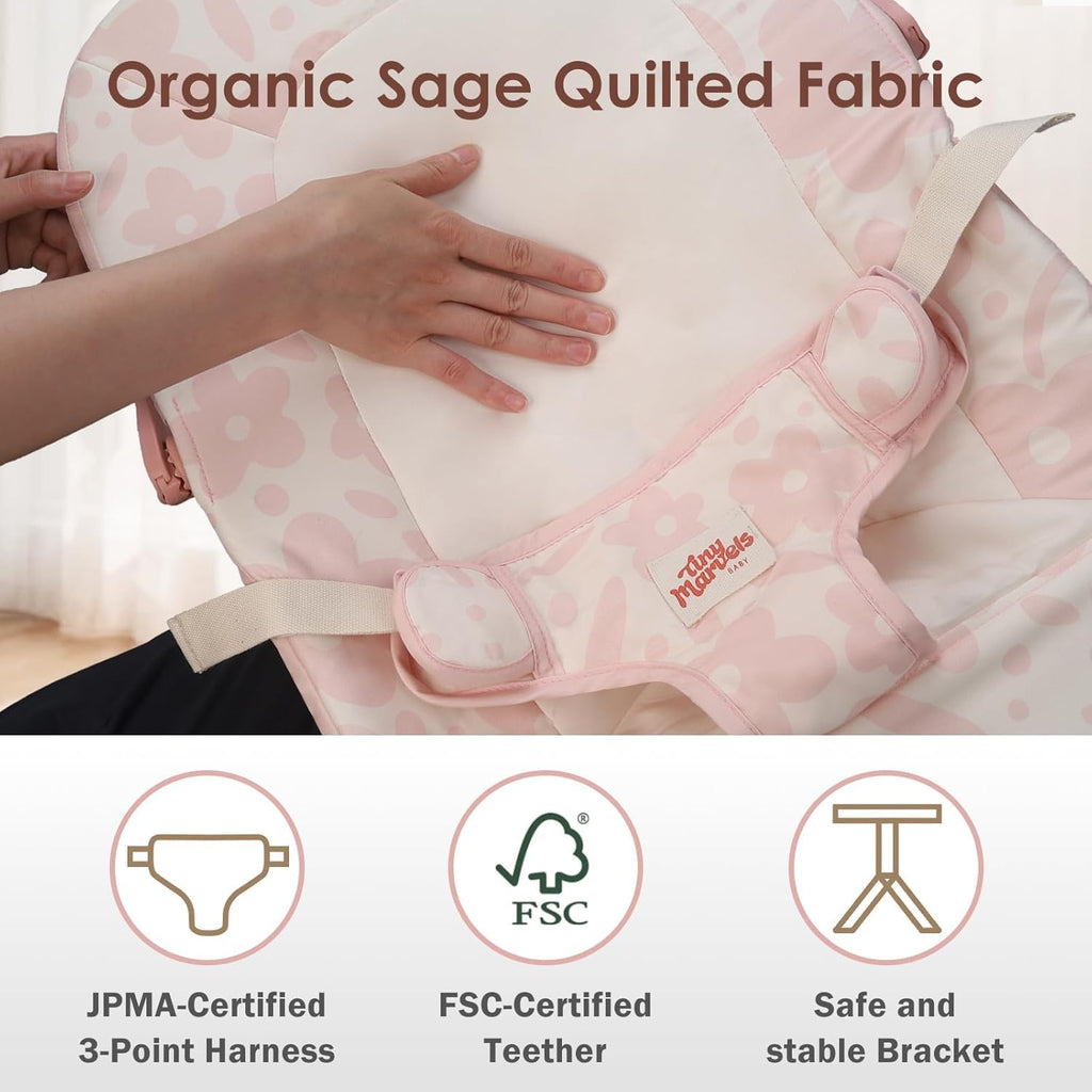 Portable Foldable Baby Bouncer with Ergonomic & Music, 0