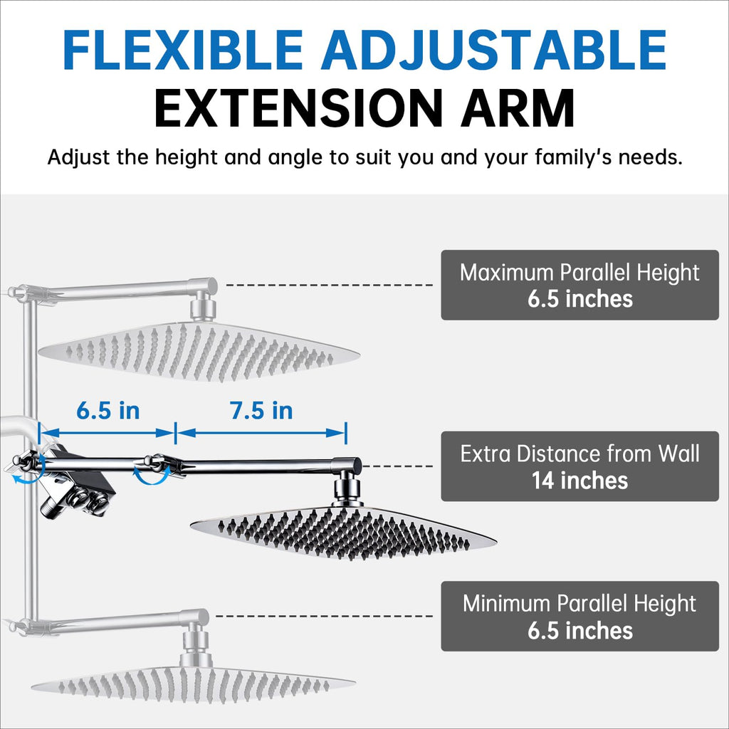 All Metal 12 Inch Shower Head with Handheld Spray Combo