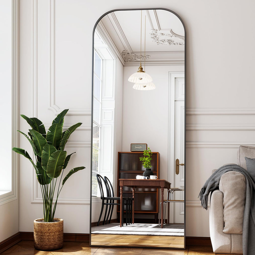 56x21 Inch Full Length Mirror - Large Floor Standing & Wall Mountable Full Body Mirror with Sturdy Aluminum Frame