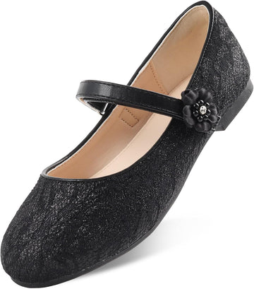 Girls White Dress Shoes Mary Jane Flats for Wedding Party
