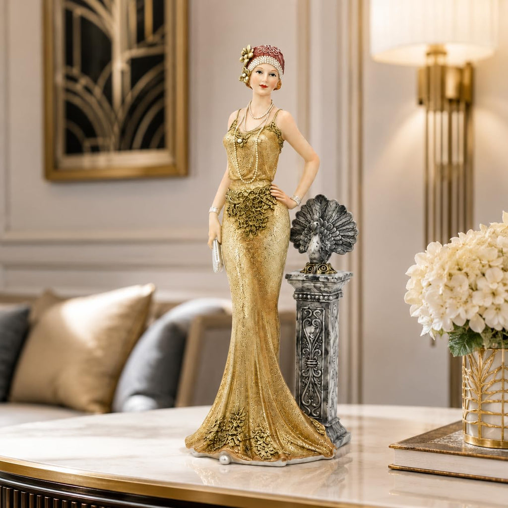 13 Inch Roaring 20s Figurine, Victorian Lady Statue