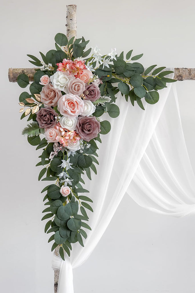 Dusty Rose Artificial Wedding Arch Flowers Kit (Pack of 3)
