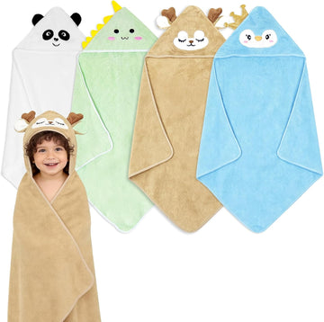 Hooded Baby Bath Towels 4 Pack for Newborn Toddler
