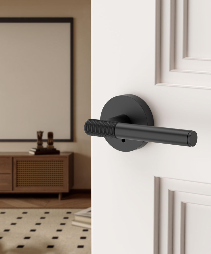 6 Pack Matte Black Privacy Interior Door Handles