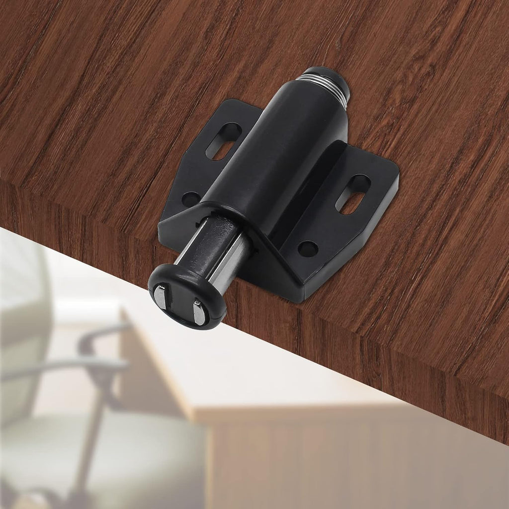8 PCS Magnetic Touch Latch, Black Push Open Cabinet Door Latches and Catches Magnetic Pressure Touch Release with Screws