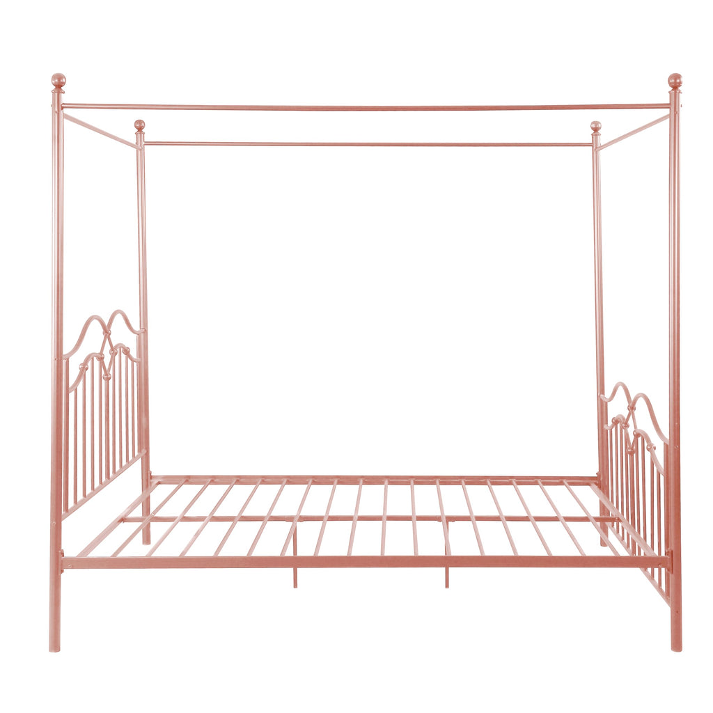 Eileen Metal Canopy Bed Frame with Headboard/Footboard, 4 Poster Platform Bed Frame with Classic