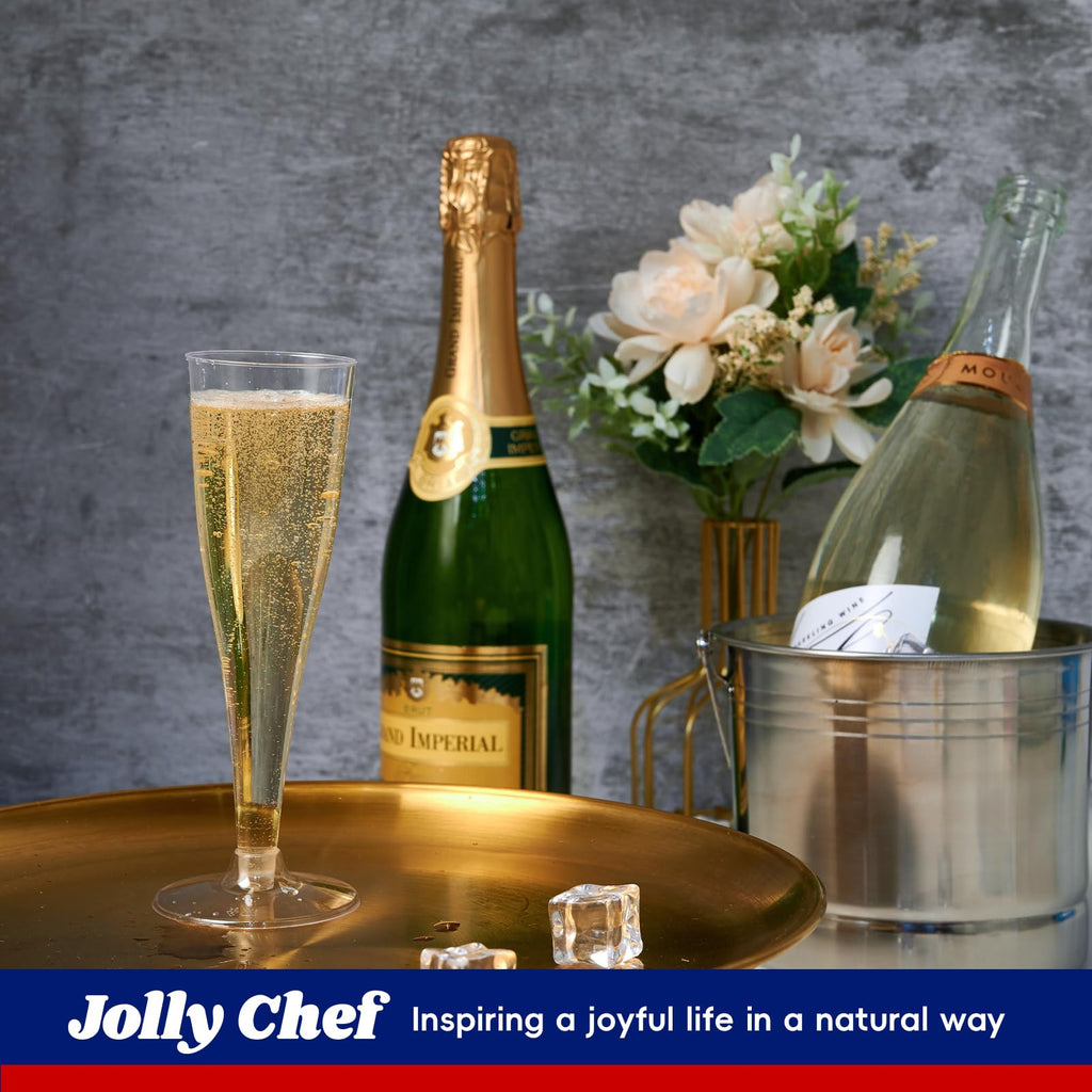 4.5 oz Plastic Champagne Flutes Disposable Clear 100 Pack