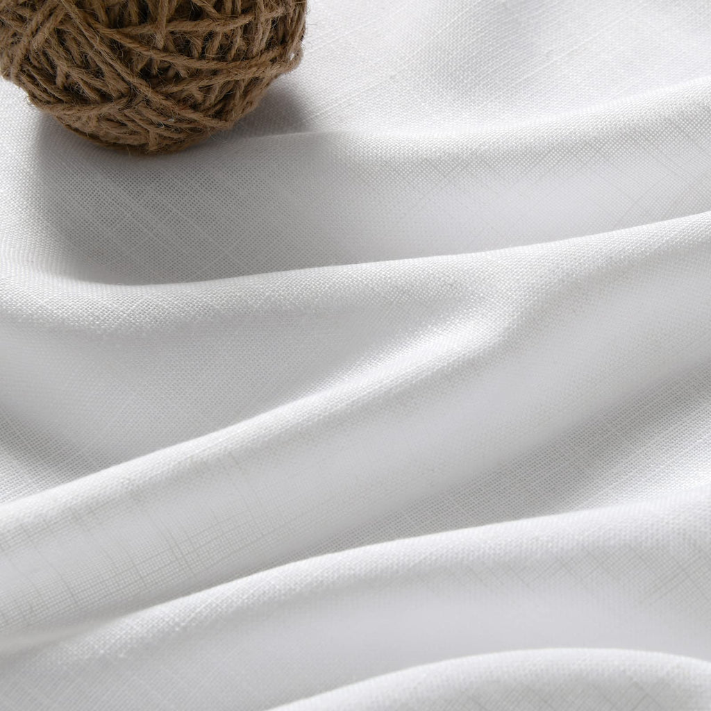 Extra Long White Curtain 102 inches Long 2 Panels Set Back Tab Modern Farmhouse Decor Cotton Textured Off White Sheer