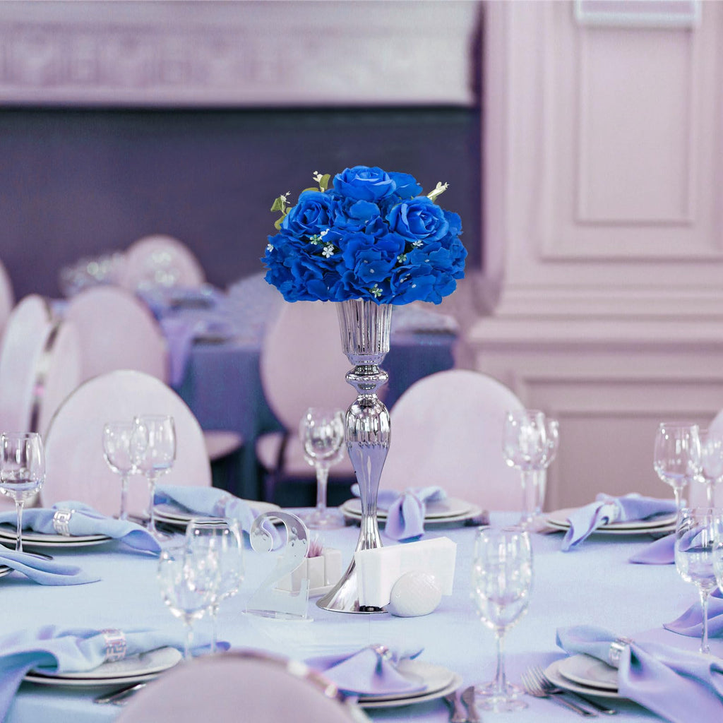 Artificial Flower Balls Wedding Centerpieces 10pcs 11.8" Royal Blue Fake Rose Ball Arrangement Center Pieces for