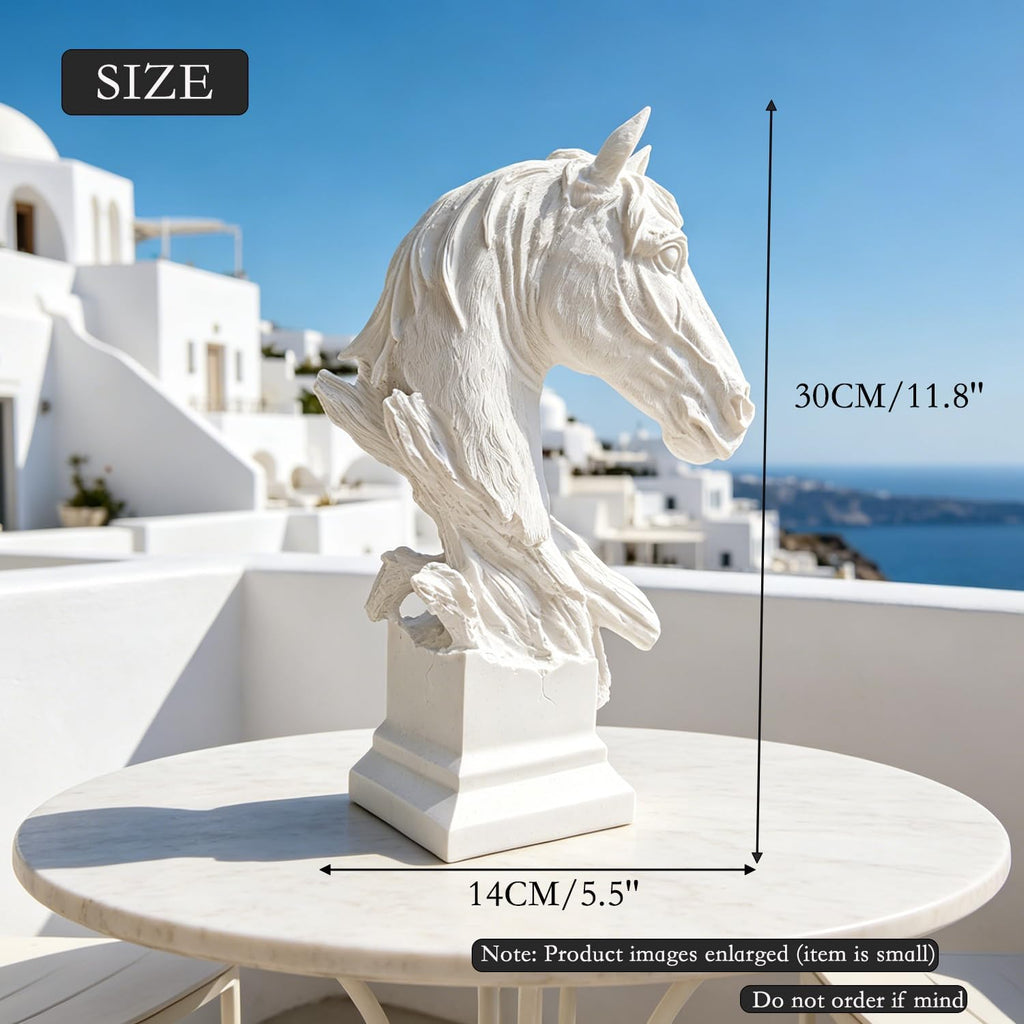 Art Retro Horse Head Ornament,Resin Statue Ornaments,Abstract Style Sculptures,Living Room Dining Desk