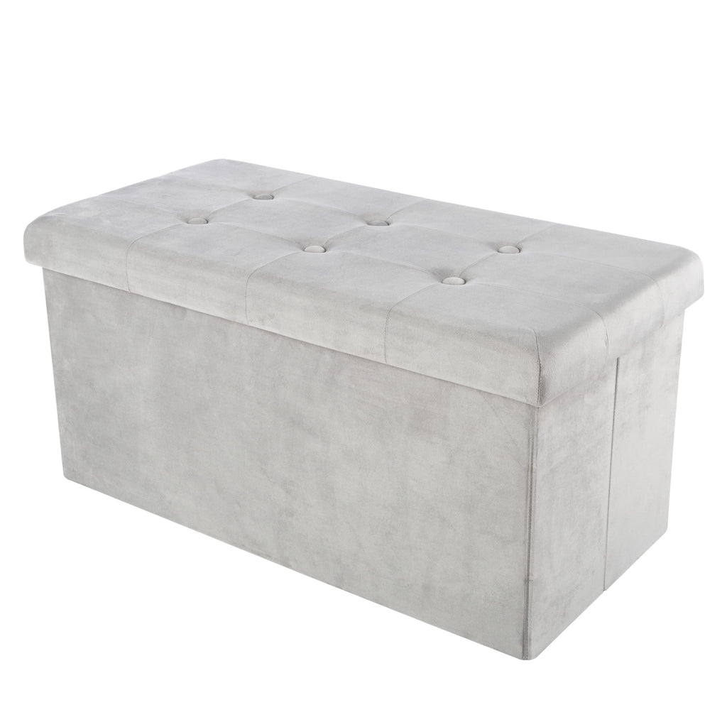 Storage Ottoman - Velvet Tufted Footrest, Linen Chest, or Bench Organizer with Removable Lid Room, or Entryway by