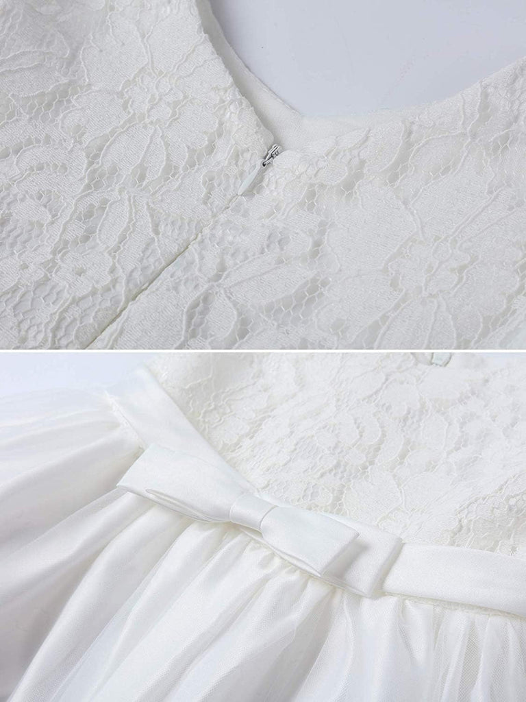 Toddler Baby Girl Embroidered Tutu Ball Gown Lace Dresses with Headwear