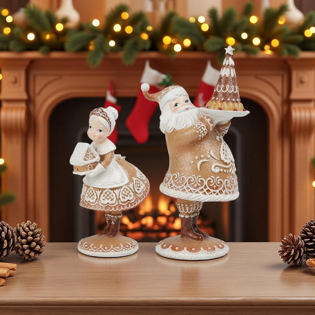Gingerbread Christmas Decor Resin Gingerbread Santa Christmas Decorations Indoor Home Living Room Decor 6.5 * 4.5 *