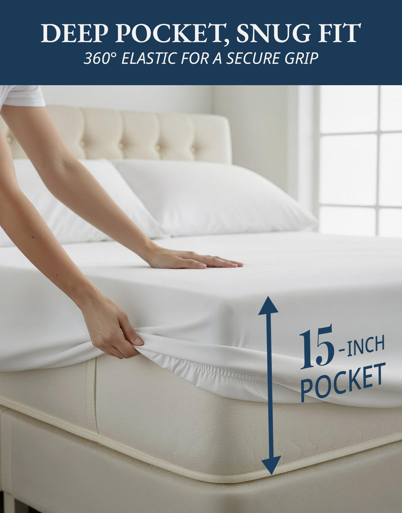 Sheets 100% Egyptian Cotton Sateen - White
