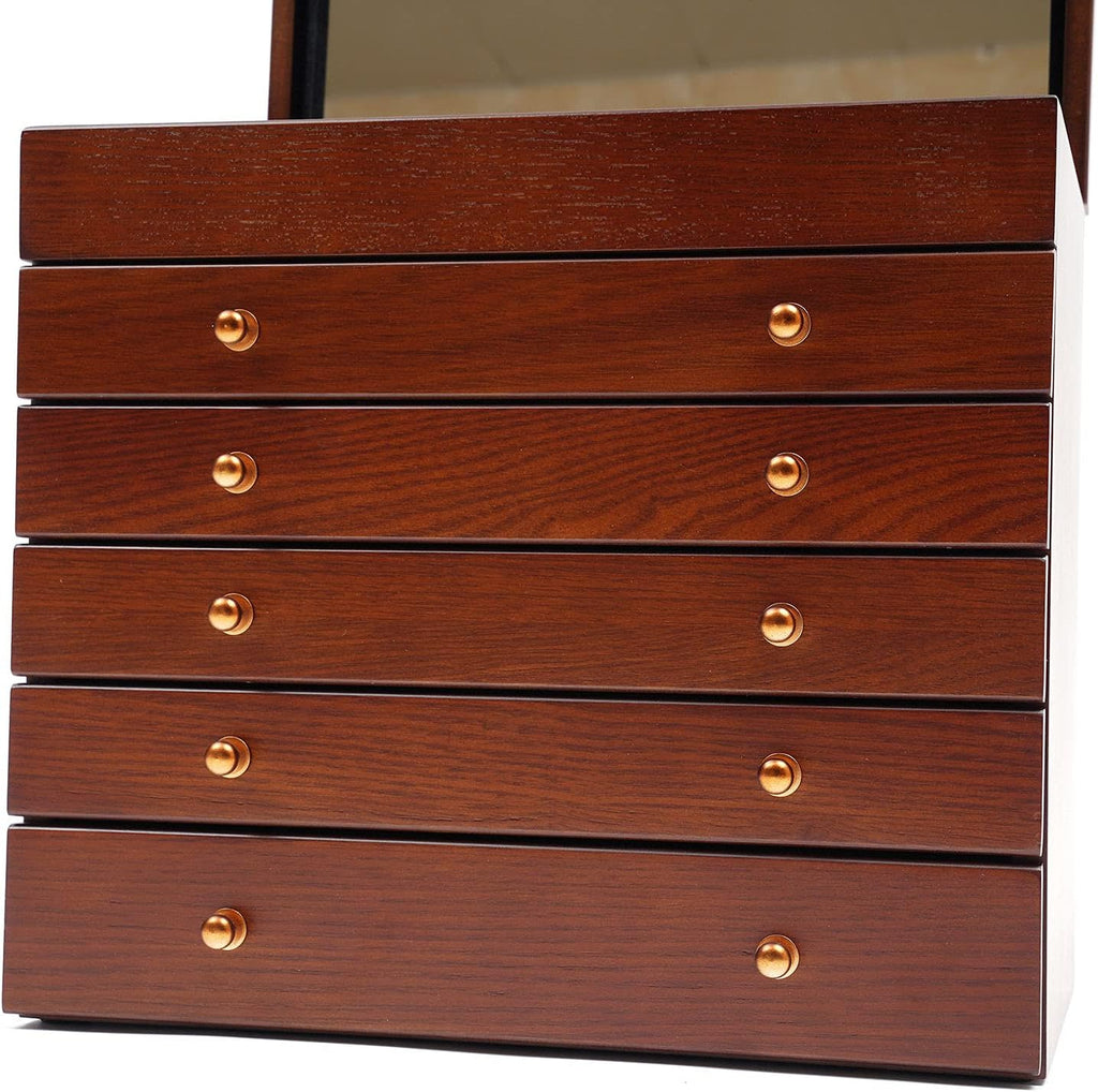 Extra Large 6 Layers Wooden Jewelry Box Jewelry Case Cabinet Armoire Ring Necklacel Gift Storage Box Organizer(6