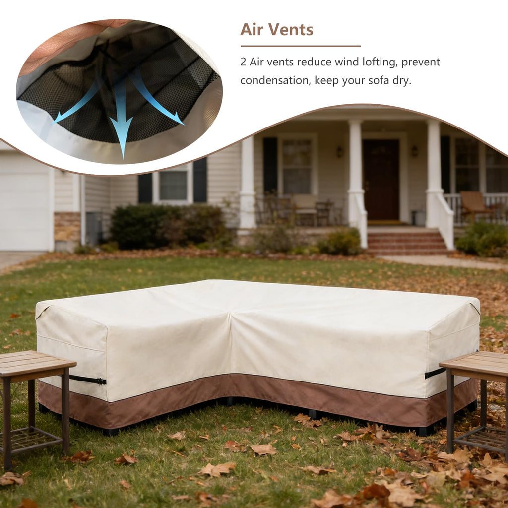 Outdoor Sectional Cover, L-Shaped Patio Furniture Covers for 6-Seater Outdoor Sectional Furniture Couch 85"(110''L) x