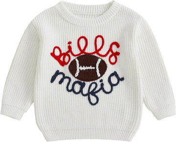 Baby Boy Girl Football Sweater Sports Pullover Game Day Sweatshirt