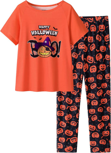 Pajamas for Boys Cute Black Gamer Short Sleeve and Pants Sleepwear pieces Big Kids Summer PJS