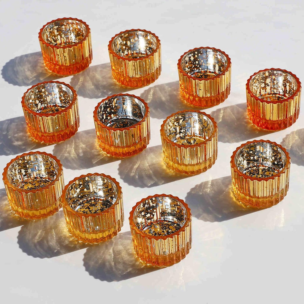 24pcs Mercury Gold Votive Candle Holders for Christmas Decorations