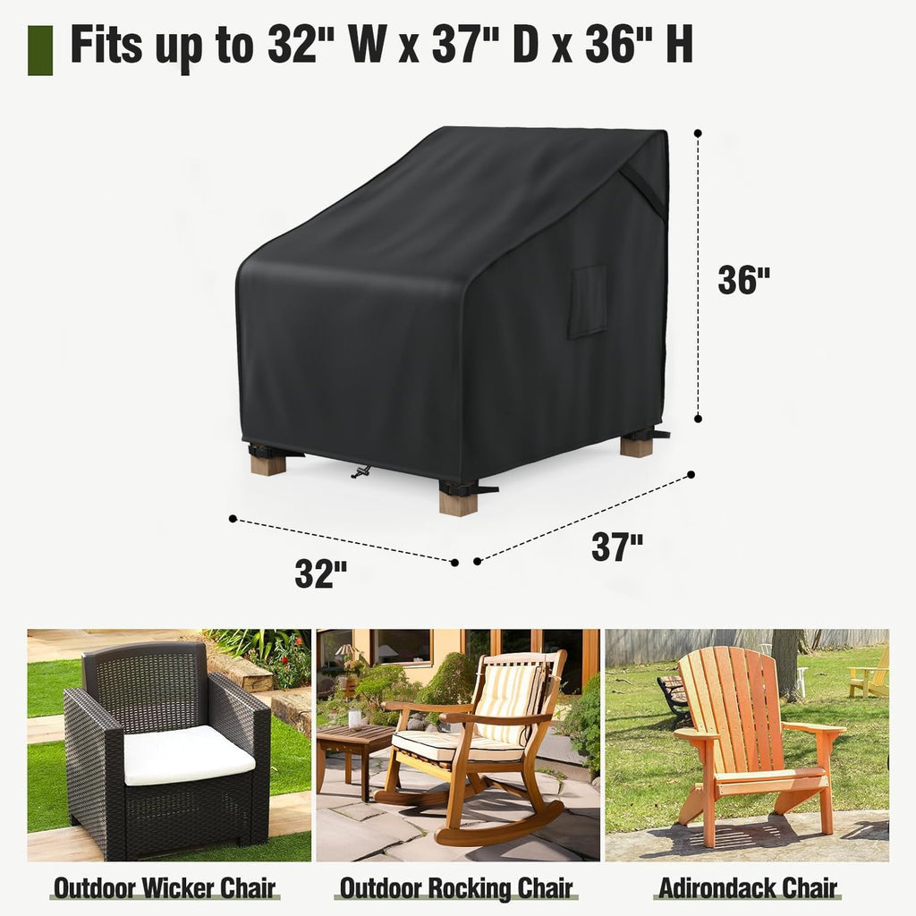 Patio Furniture Covers Waterproof, Outdoor Chair Covers for Rocking Chair, Fits up to 32W x 37D x 36H Inches