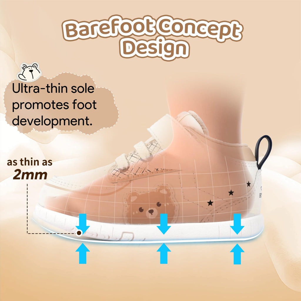 Baby Boys Girls Winter Warm Shoes Infant First Walker Shoes Barefoot Sneakers Non Slip Lightweight Comfortable Shoes
