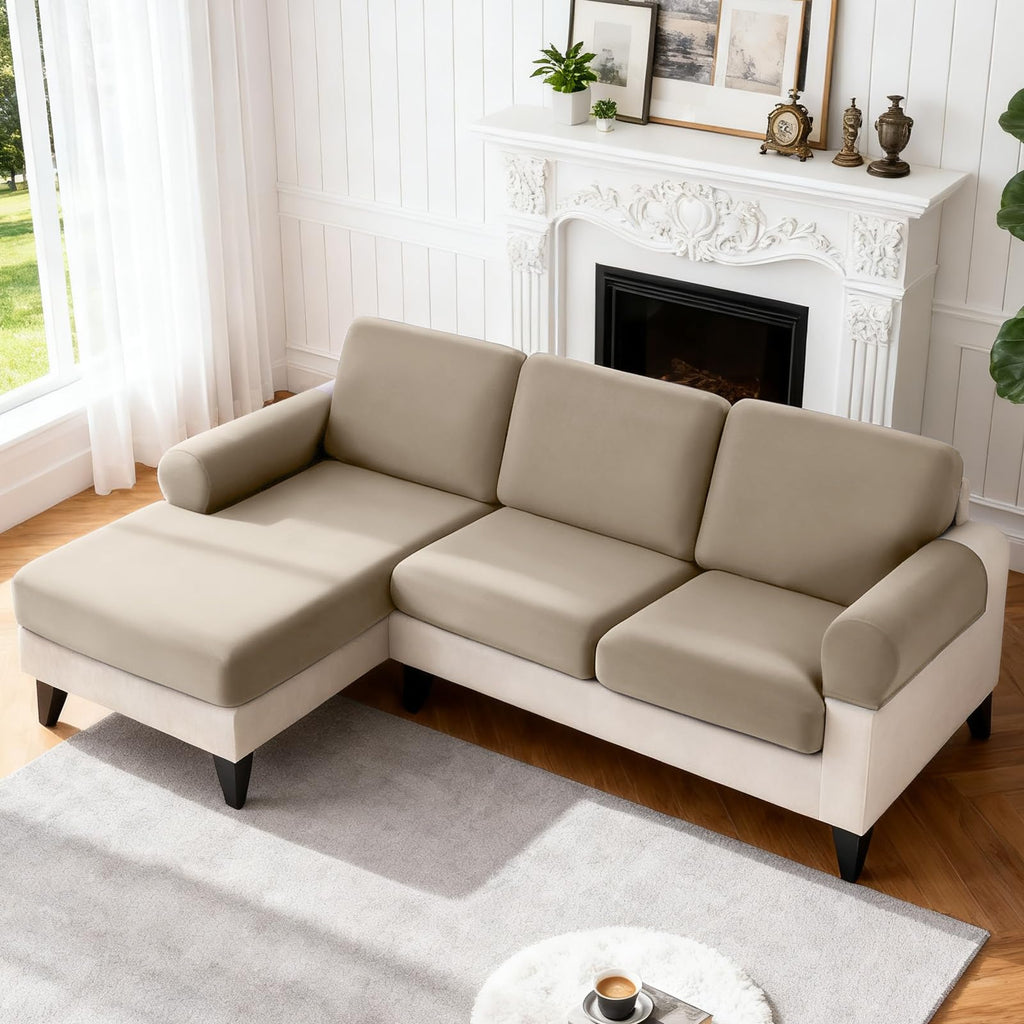 Sectional Couch Covers Stretch Couch Cushion Covers for Sectional Sofa Chaise L Shape, 3 Pieces Sectional Seat Covers