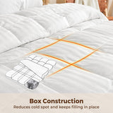 Goose Feather Down Comforter Full/Queen - All Season Duvet Insert Ultra Fluffy Soft 100% Cotton Shel