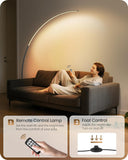 75 inch Dimmable LED Arc Floor Lamp with Foot and Remote Control, 3 Color Temperatures, 3000K-6000K Whites