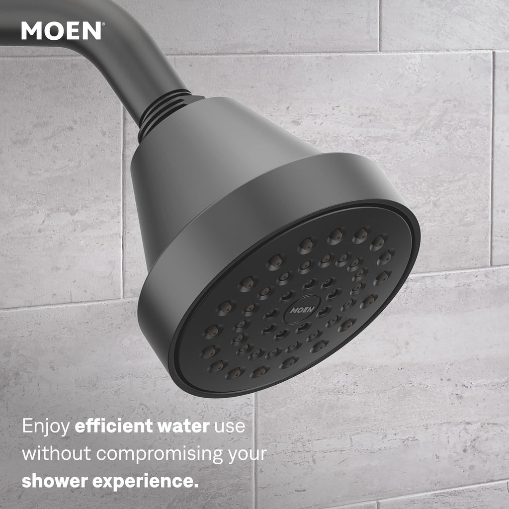 Gibson Matte Black Eco-Performance Modern Shower Trim Featuring Bathroom Showerhead and Lever Handle, Posi-Temp Valve