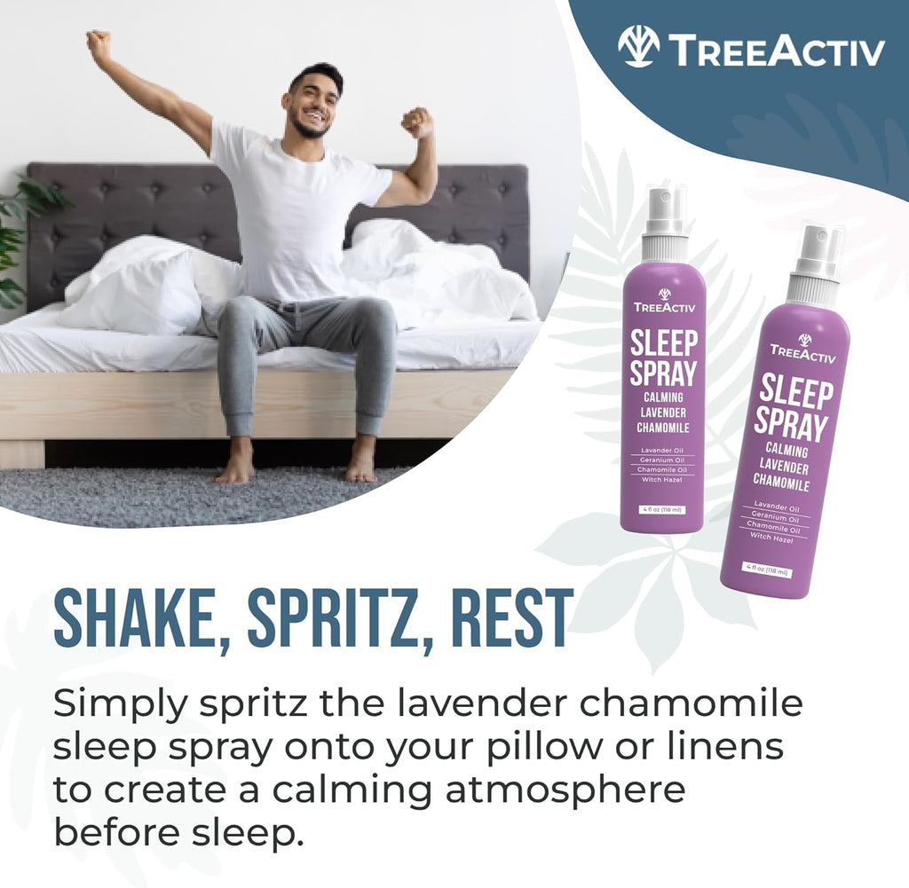 Sleep Spray, Calming Lavender Chamomile, Soothing Witch Hazel & Lavender Pillow Spray Air Freshener for Room, Bed