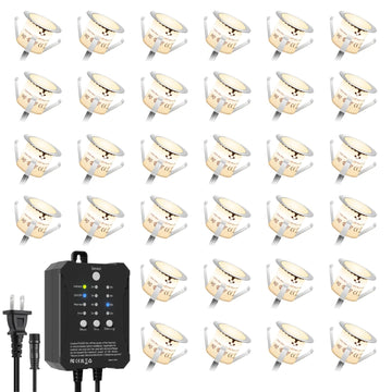 32 Pack Dimmable Recessed Deck Stair Lighting with Timer
