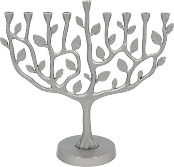 Hanukkah Large Tree of Life, Pewter Finish 11 Inches Long