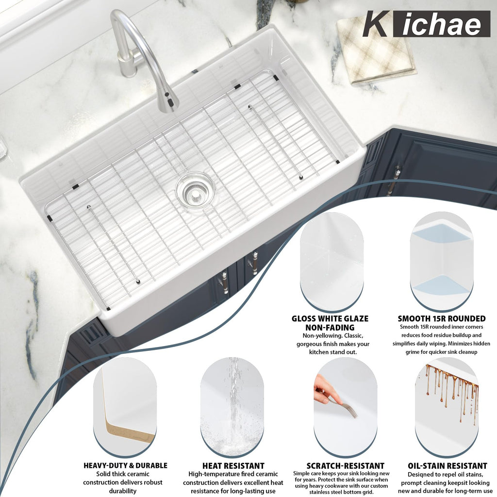 30 Farm Sink White - 30 x 18 Inch Farmhouse Kitchen Sink Flat Apron Front White Ceramic Porcelain Fireclay Single