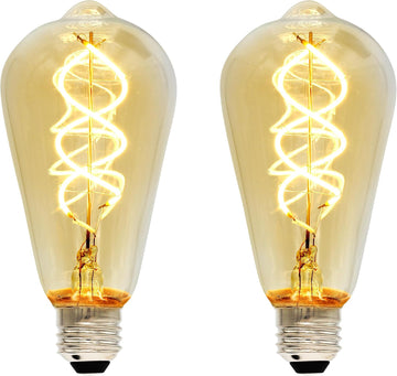 Vintage Edison Bulb, ST64 ST21 ST19 Spiral, 6w Dimmable LED, Standard E26 Base, ETL Certified