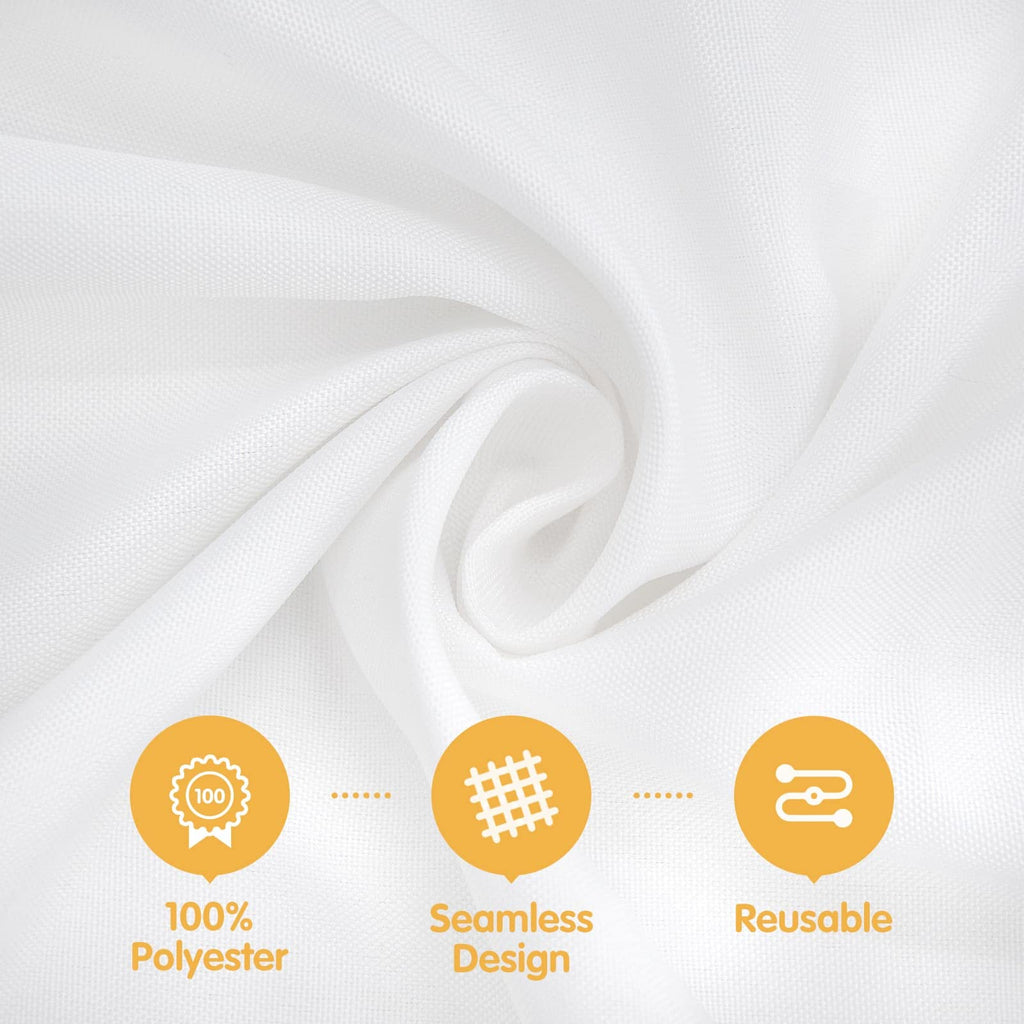 6 Pack White Round Tablecloths 108 Inch for 48" Tables