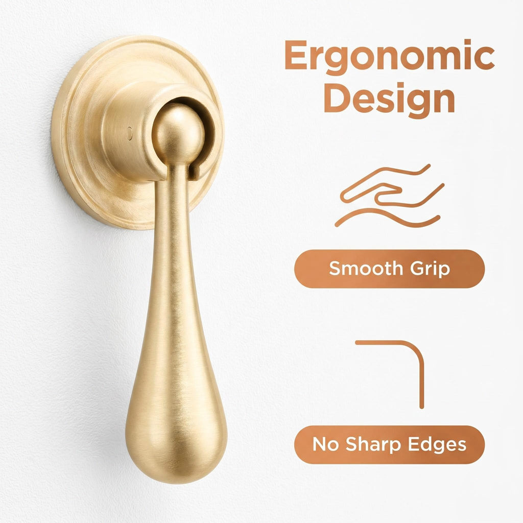 Solid Brass Cabinet Knobs 2 Pack, Modern Brass Brushed Pendant Knob, Gold Cabinets Drop Pulls Drawer and Dresser