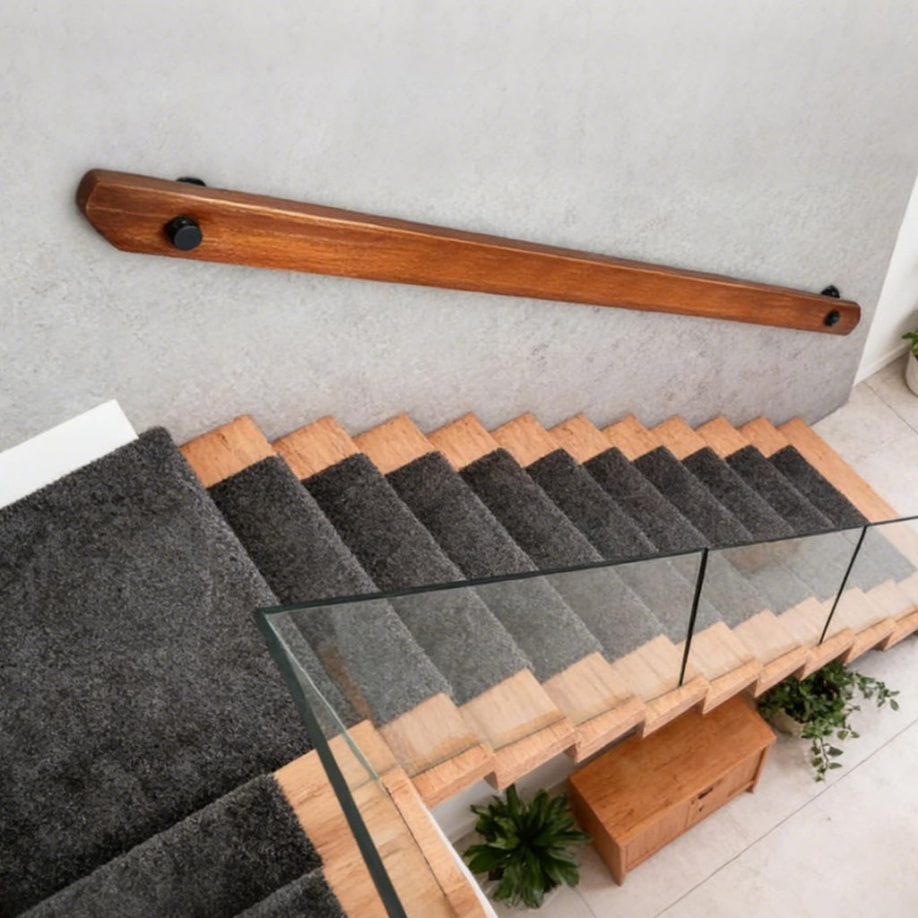 Wood Handrails, Indoor Non-Slip Staircase Handrail, Retro Rustic Wall Mount Railings Handrails, Home Loft Corridor