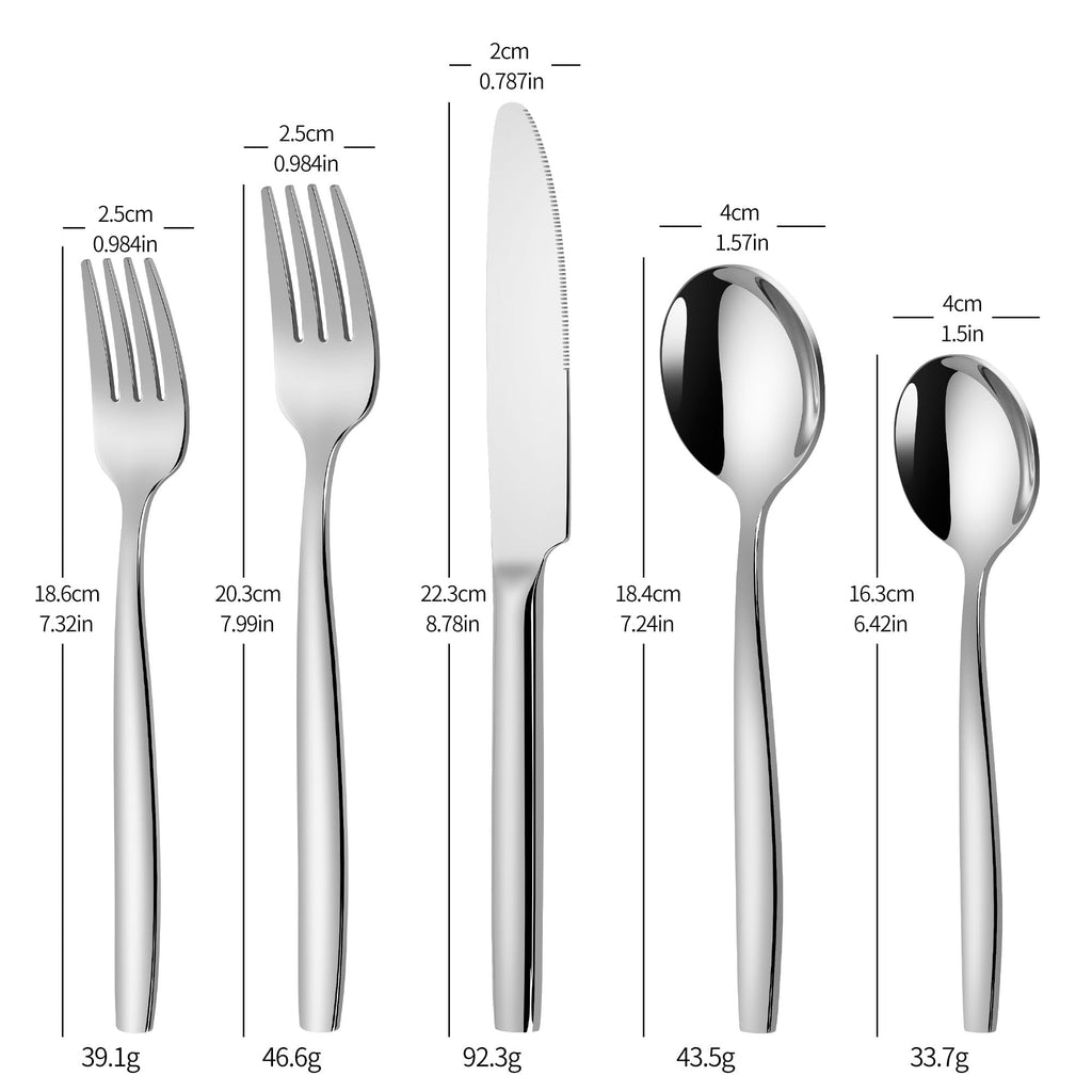 18/10 Stainless Steel Silverware Set, 40 Pieces Modern Flatware Set for 8