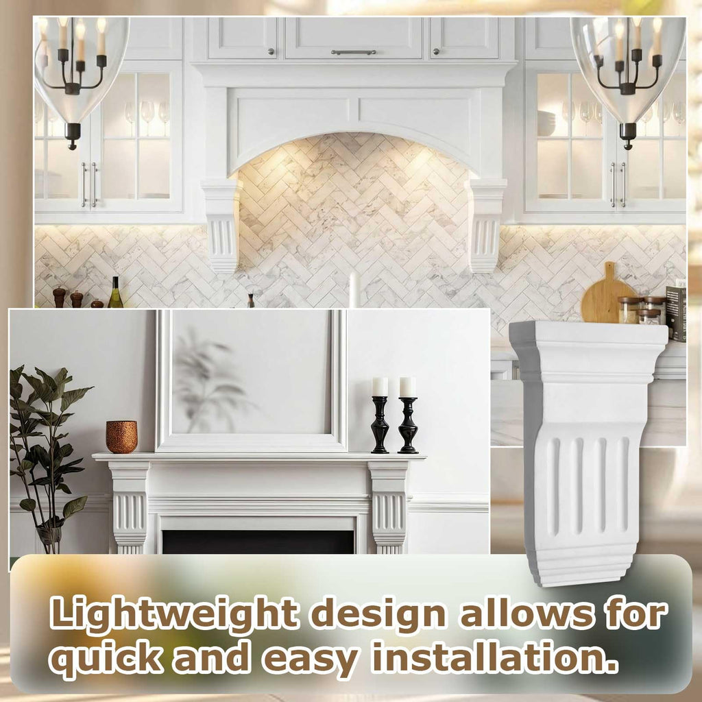 2 Pcs Unfinished Paintable Corbels, 6 W x 2 D x 10 3/8 Inch H