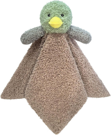 Baby Mallard Duck Soft Stuffed Animal Security Blanket, Plush Green Duck Character Lovey Blanket, Baby Shower/Nursery