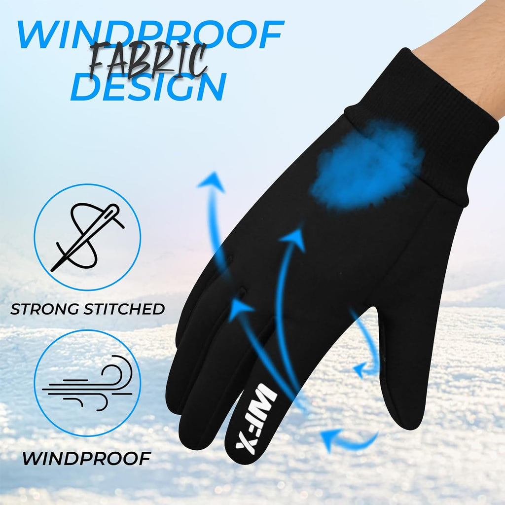 Winter Kids Sports Gloves, Touchscreen Anti-Slip Thermal Boys Gloves for Running, Hiking, Ski Sports & Outdoor