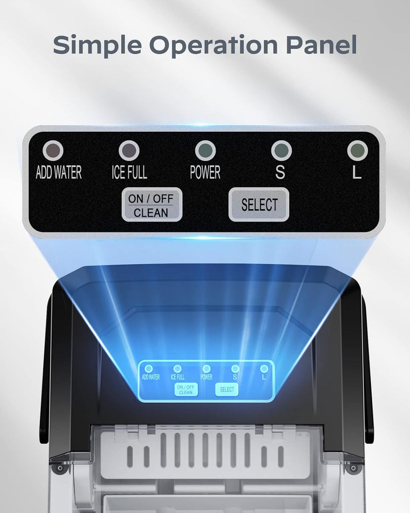 Ice Maker Countertop, Portable Ice Machine with Carry Handle, Self-Cleaning Ice Makers with Basket and Scoop, 9 Cubes