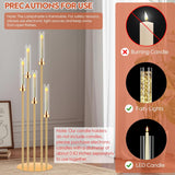 8 Set 5 Arm Gold Candle Holder, Mjkeomo 41.3'' Tall Candelabra Centerpieces for Tables Gold Candlesticks Holder for