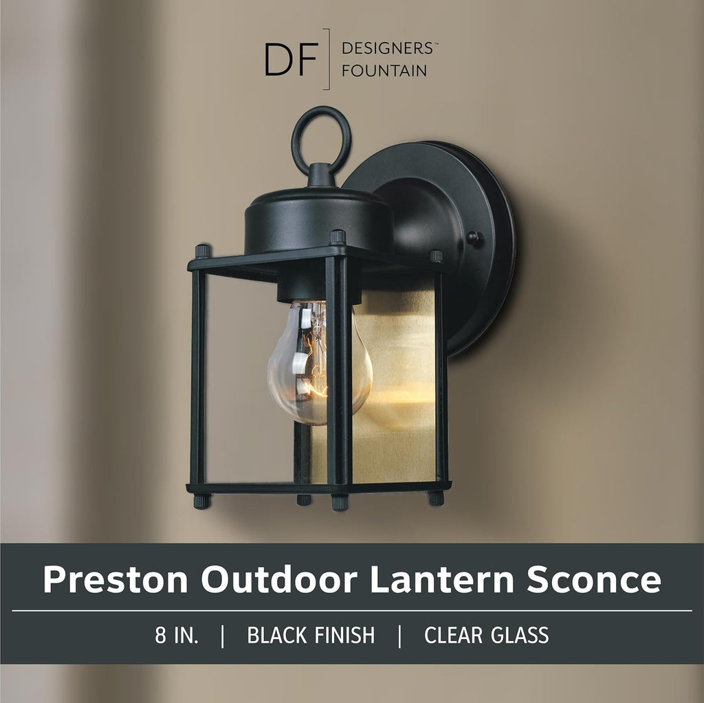 Ivy Trail Outdoor Light Fixture Pack of 2, 8.25 Inch Exterior Wall Lantern Sconce Set for Front Door, Patio and Porch