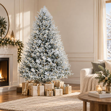 Frosted Christmas Tree with Lights