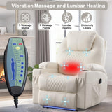 Power Recliner Chair with Heat and Massage for Adults