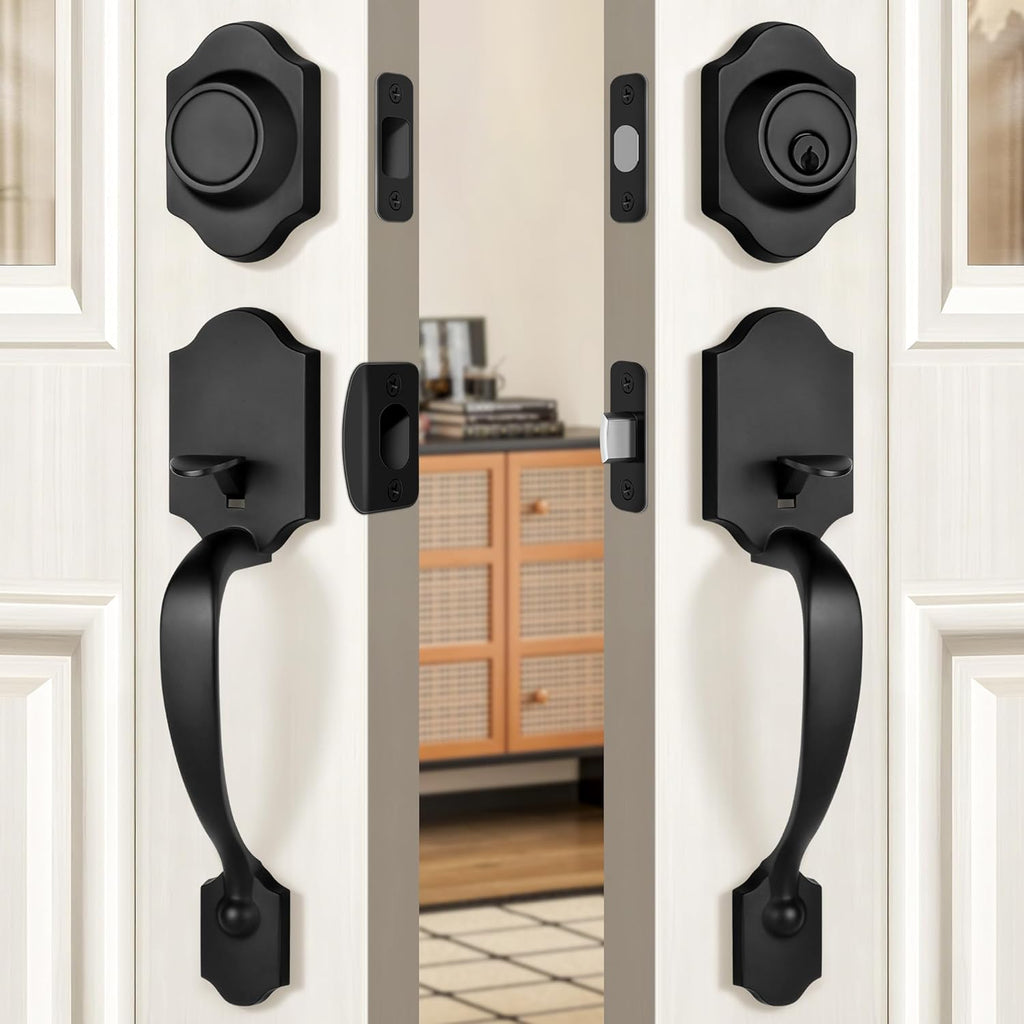 Double Front Door Handleset with Deadbolt