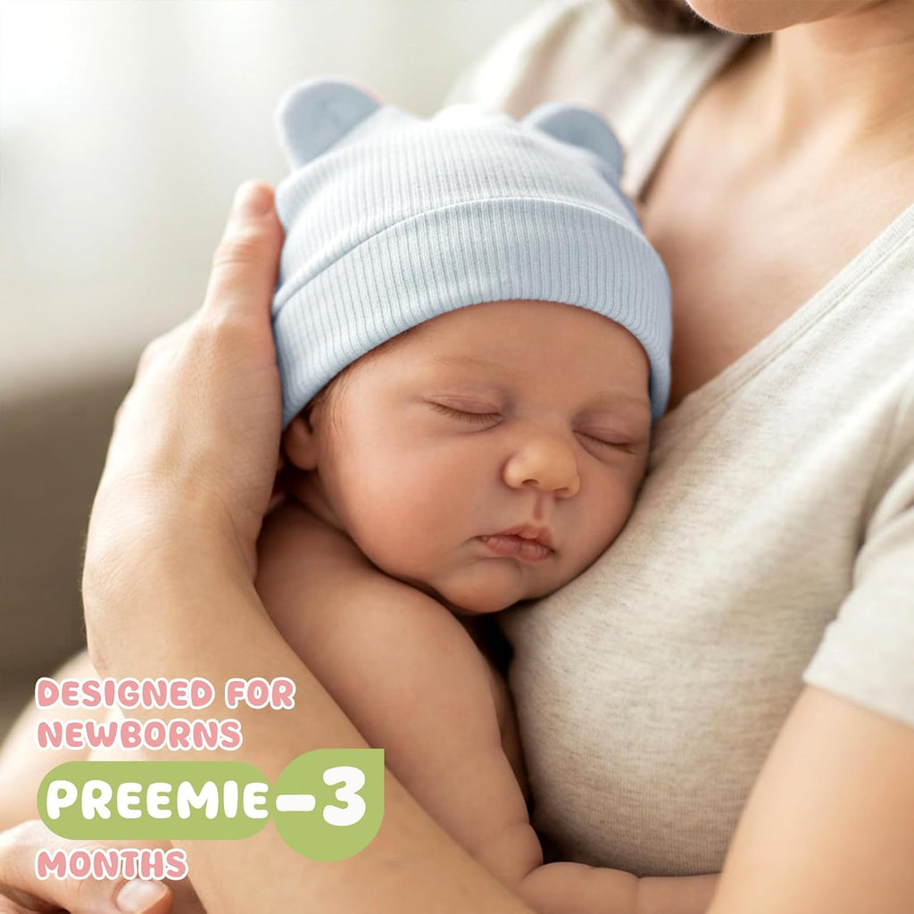 6 Pack Baby Newborn Hats Set for Boys Girls Preemie-3 Months