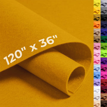 Antique Gold Large Soft Felt Fabric Sheet 120" x 36", 1.6mm Thick